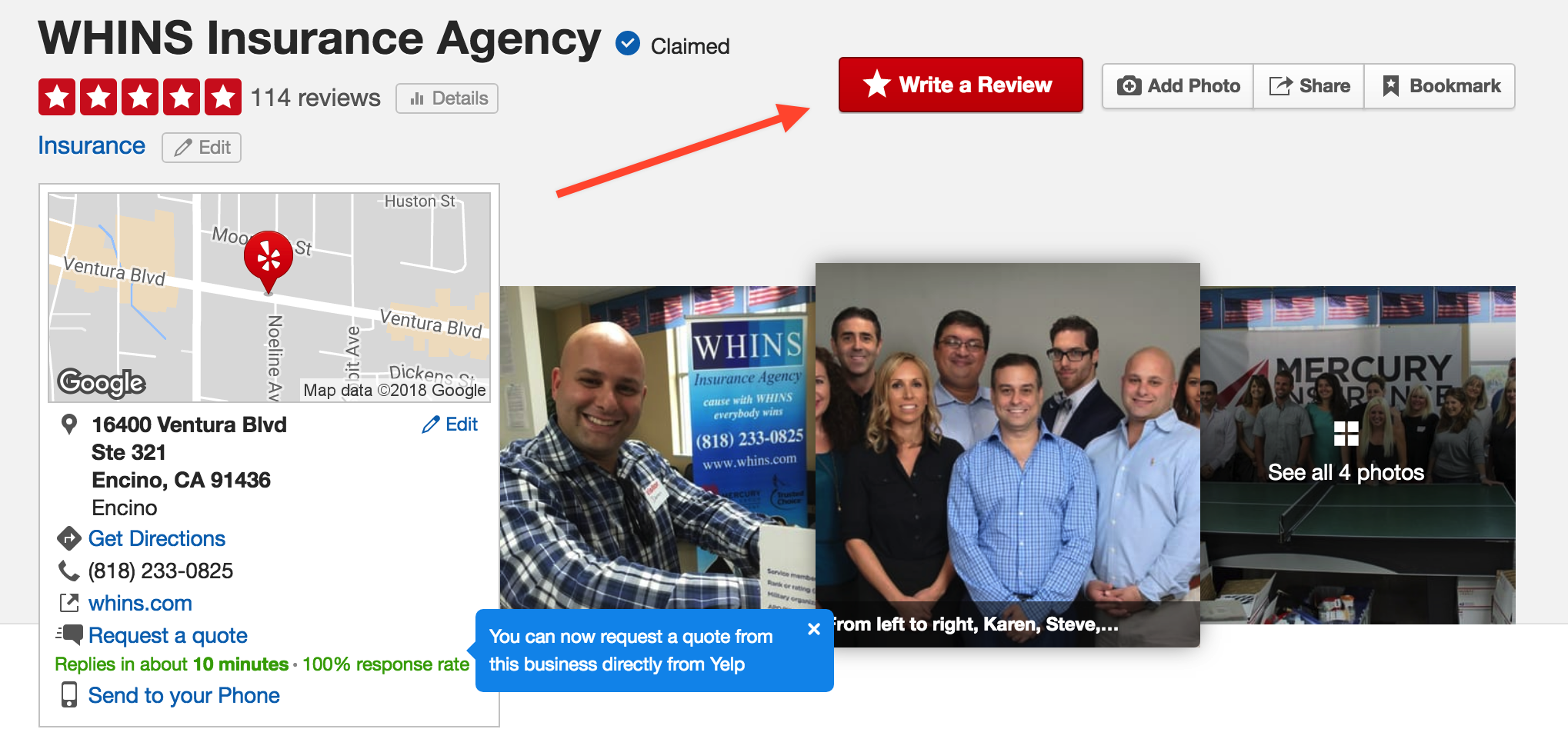 Rate Us Encino CA (818) 2330825 WHINS Insurance Agency