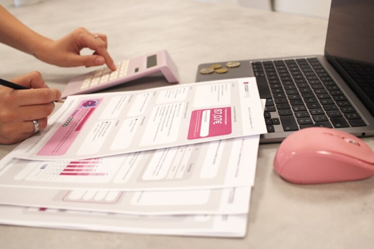 Business owner reviewing tax documents before an IRS audit insurance quote.